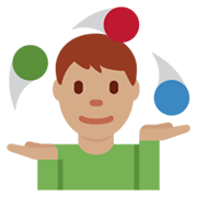 Emoji 🤹🏽‍♂️ Giocoliere Uomo: Carnagione Olivastra su Twitter Twemoji 13.0.1.