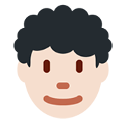 Emoji 👨🏻‍🦱 Uomo: Carnagione Chiara E Capelli Ricci su Twitter Twemoji 13.0.1.
