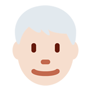 Emoji 👨🏻‍🦳 Uomo: Carnagione Chiara E Capelli Bianchi su Twitter Twemoji 13.0.1.