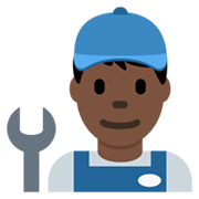 👨🏿‍🔧 Emoji Mechaniker: dunkle Hautfarbe Twitter Twemoji 13.0.1.