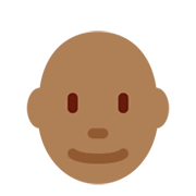 👨🏾‍🦲 Emoji Mann: mitteldunkle Hautfarbe, Glatze Twitter Twemoji 13.0.1.