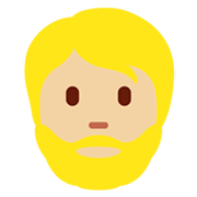 🧔🏼 Emoji Mann: mittelhelle Hautfarbe, Bart Twitter Twemoji 13.0.1.