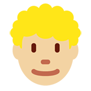 👨🏼‍🦱 Emoji Mann: mittelhelle Hautfarbe, lockiges Haar Twitter Twemoji 13.0.1.