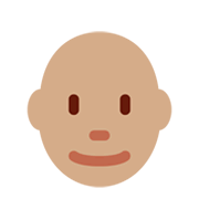 👨🏽‍🦲 Emoji Mann: mittlere Hautfarbe, Glatze Twitter Twemoji 13.0.1.