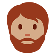 🧔🏽 Emoji Mann: mittlere Hautfarbe, Bart Twitter Twemoji 13.0.1.