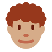 Emoji 👨🏽‍🦱 Uomo: Carnagione Olivastra E Capelli Ricci su Twitter Twemoji 13.0.1.