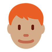 👨🏽‍🦰 Emoji Homem: Pele Morena E Cabelo Vermelho na Twitter Twemoji 13.0.1.