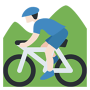 🚵🏻‍♂️ Emoji Mountainbiker: helle Hautfarbe Twitter Twemoji 13.0.1.