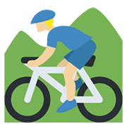 🚵🏼‍♂️ Emoji Mountainbiker: mittelhelle Hautfarbe Twitter Twemoji 13.0.1.
