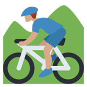 🚵🏽‍♂️ Emoji Homem Fazendo Mountain Bike: Pele Morena na Twitter Twemoji 13.0.1.