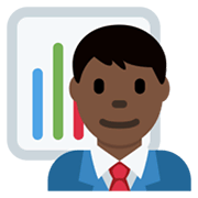 👨🏿‍💼 Emoji Büroangestellter: dunkle Hautfarbe Twitter Twemoji 13.0.1.