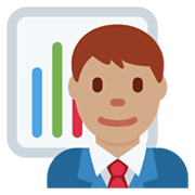 👨🏽‍💼 Emoji Büroangestellter: mittlere Hautfarbe Twitter Twemoji 13.0.1.