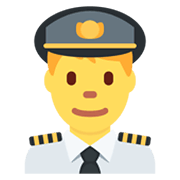 👨‍✈️ Emoji Piloto Hombre en Twitter Twemoji 13.0.1.