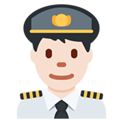 👨🏻‍✈️ Emoji Piloto De Avião Homem: Pele Clara na Twitter Twemoji 13.0.1.