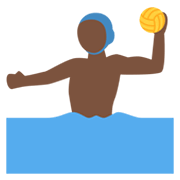 🤽🏿‍♂️ Emoji Hombre Jugando Al Waterpolo: Tono De Piel Oscuro en Twitter Twemoji 13.0.1.