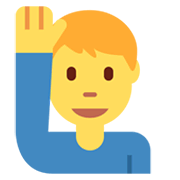 🙋‍♂️ Emoji Homem Levantando A Mão na Twitter Twemoji 13.0.1.