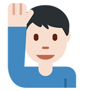 🙋🏻‍♂️ Emoji Mann mit erhobenem Arm: helle Hautfarbe Twitter Twemoji 13.0.1.