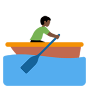 Emoji 🚣🏿‍♂️ Uomo In Barca A Remi: Carnagione Scura su Twitter Twemoji 13.0.1.