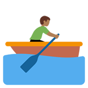 Emoji 🚣🏾‍♂️ Uomo In Barca A Remi: Carnagione Abbastanza Scura su Twitter Twemoji 13.0.1.