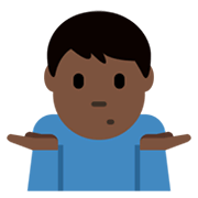 Emoji 🤷🏿‍♂️ Uomo Che Scrolla Le Spalle: Carnagione Scura su Twitter Twemoji 13.0.1.