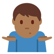 🤷🏾‍♂️ Emoji schulterzuckender Mann: mitteldunkle Hautfarbe Twitter Twemoji 13.0.1.