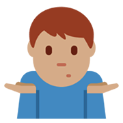 Emoji 🤷🏽‍♂️ Uomo Che Scrolla Le Spalle: Carnagione Olivastra su Twitter Twemoji 13.0.1.