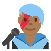 👨🏾‍🎤 Emoji Cantor: Pele Morena Escura na Twitter Twemoji 13.0.1.