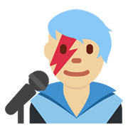 👨🏼‍🎤 Emoji Sänger: mittelhelle Hautfarbe Twitter Twemoji 13.0.1.