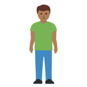 🧍🏾‍♂️ Emoji stehender Mann: mitteldunkle Hautfarbe Twitter Twemoji 13.0.1.