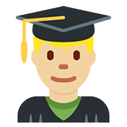 👨🏼‍🎓 Emoji Student: mittelhelle Hautfarbe Twitter Twemoji 13.0.1.