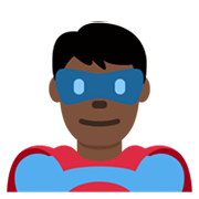 🦸🏿‍♂️ Emoji Homem Super-herói: Pele Escura na Twitter Twemoji 13.0.1.