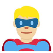 Émoji 🦸🏼‍♂️ Super-héros Homme : Peau Moyennement Claire sur Twitter Twemoji 13.0.1.