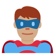 Émoji 🦸🏽‍♂️ Super-héros Homme : Peau Légèrement Mate sur Twitter Twemoji 13.0.1.