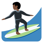 Émoji 🏄🏿‍♂️ Surfeur : Peau Foncée sur Twitter Twemoji 13.0.1.