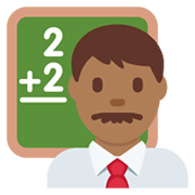 👨🏾‍🏫 Emoji Profesor: Tono De Piel Oscuro Medio en Twitter Twemoji 13.0.1.