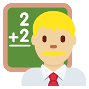 Emoji 👨🏼‍🏫 Professore: Carnagione Abbastanza Chiara su Twitter Twemoji 13.0.1.