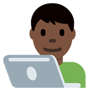 👨🏿‍💻 Emoji IT-Experte: dunkle Hautfarbe Twitter Twemoji 13.0.1.