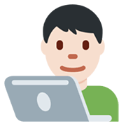 👨🏻‍💻 Emoji IT-Experte: helle Hautfarbe Twitter Twemoji 13.0.1.