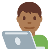 👨🏾‍💻 Emoji IT-Experte: mitteldunkle Hautfarbe Twitter Twemoji 13.0.1.
