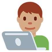 Emoji 👨🏽‍💻 Tecnologo: Carnagione Olivastra su Twitter Twemoji 13.0.1.