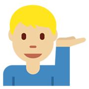 Emoji 💁🏼‍♂️ Uomo Con Suggerimento: Carnagione Abbastanza Chiara su Twitter Twemoji 13.0.1.