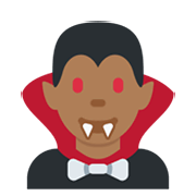 🧛🏾‍♂️ Emoji Vampiro Hombre: Tono De Piel Oscuro Medio en Twitter Twemoji 13.0.1.