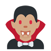 🧛🏽‍♂️ Emoji Vampiro Hombre: Tono De Piel Medio en Twitter Twemoji 13.0.1.