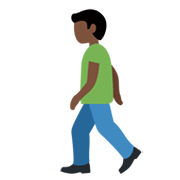 🚶🏿‍♂️ Emoji Hombre Caminando: Tono De Piel Oscuro en Twitter Twemoji 13.0.1.