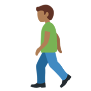 🚶🏾‍♂️ Emoji Hombre Caminando: Tono De Piel Oscuro Medio en Twitter Twemoji 13.0.1.