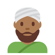 👳🏾‍♂️ Emoji Mann mit Turban: mitteldunkle Hautfarbe Twitter Twemoji 13.0.1.
