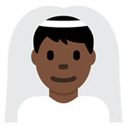 Emoji 👰🏿‍♂️ Sposo Con Velo: Carnagione Scura su Twitter Twemoji 13.0.1.
