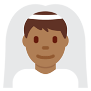 👰🏾‍♂️ Emoji Hombre Con Velo: Tono De Piel Oscuro Medio en Twitter Twemoji 13.0.1.