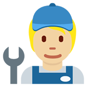 🧑🏼‍🔧 Emoji Mechaniker(in): mittelhelle Hautfarbe Twitter Twemoji 13.0.1.