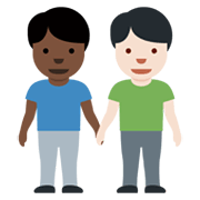 👨🏿‍🤝‍👨🏻 Emoji Dois Homens De Mãos Dadas: Pele Escura E Pele Clara na Twitter Twemoji 13.0.1.